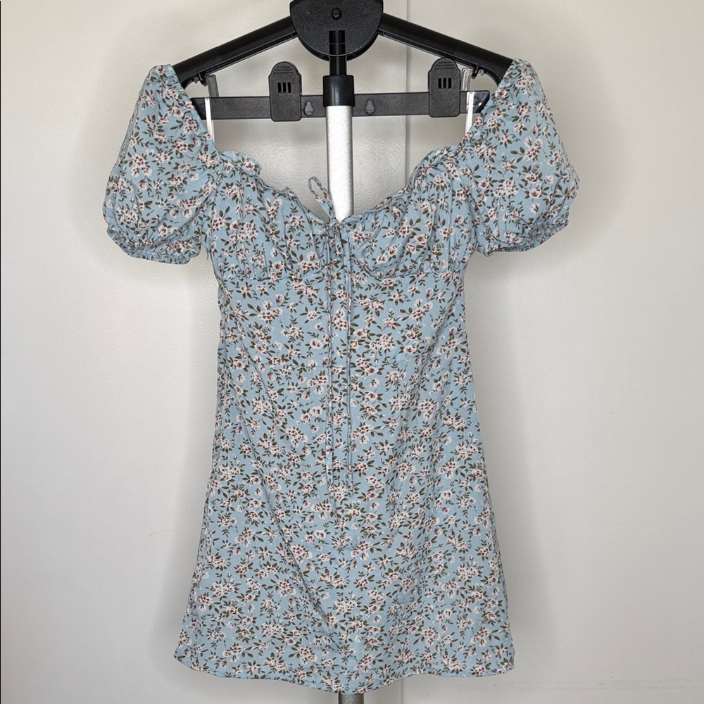 SHEIN Blue Floral Mini Dress